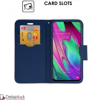 Atverčiamas dėklas su skyreliais - raudonas (GALAXY A40) Atverčiamas dėklas su skyreliais - raudonas (GALAXY A40)